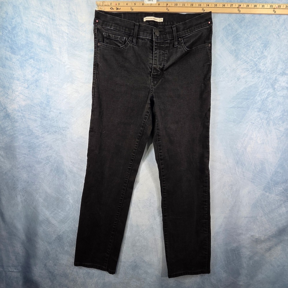 Levis‎ 314 Shaping Straight Jeans Womens 29 Black Mid Rise Stretch Denim Pants